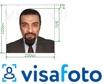 Przykład zdjęcia dla Wiza elektroniczna z Arabii Saudyjskiej online za pośrednictwem enjazit.com.sa z podaniem dokładnego rozmiaru.