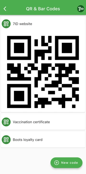 7ID қолданбасы: QR кодтарын бір жерде сақтаңыз