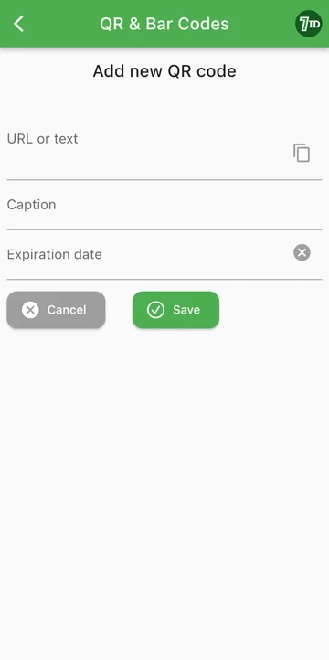 Aplicația 7ID: generator de coduri QR dintr-o adresă URL