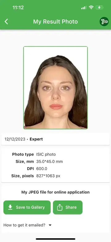 7ID: studenta apliecības fotoattēla paraugs