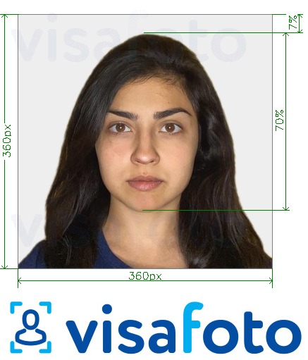Przykład zdjęcia dla Paszport OCI w Indiach 360x360 - 900x900 pikseli z podaniem dokładnego rozmiaru.