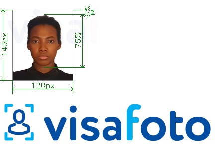 Przykład zdjęcia dla Paszport nigeryjski 120x140 pikseli z podaniem dokładnego rozmiaru.