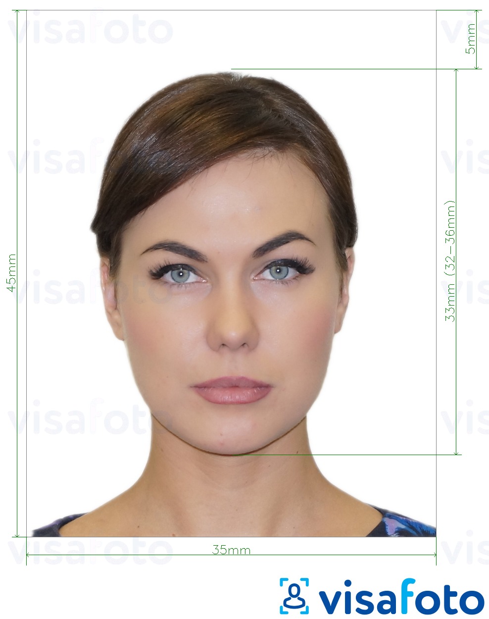Przykład zdjęcia dla Rosyjski Fan ID  pikseli z podaniem dokładnego rozmiaru.
