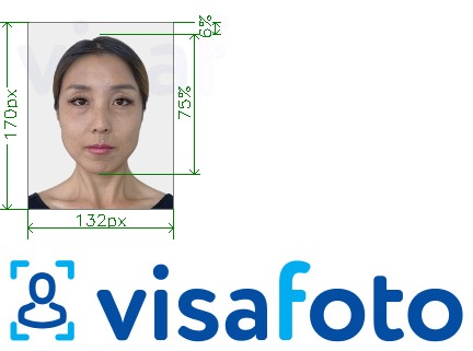 Przykład zdjęcia dla Tajlandia visa 132x170 pikseli z podaniem dokładnego rozmiaru.