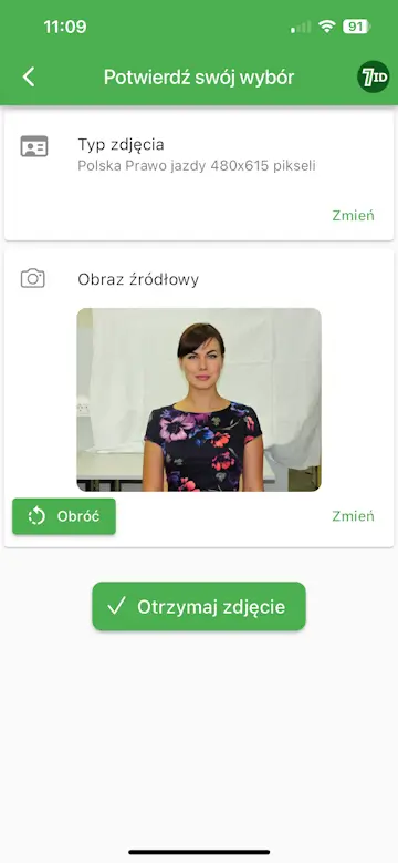 Aplikacja 7ID: Edytuj tło na zdjęciu, aby uzyskać polskie prawo jazdy